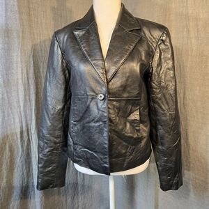 Marc Mattis Women's Size Medium Leather Jacket Black 100% Genuine Leather Shell